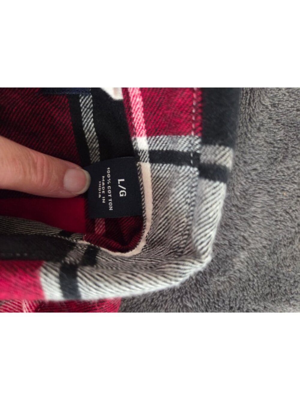 Chaps Mens Performance Flannel Shirt L Red Black Plaid LS Button-up Cotton - Picture 4 of 6